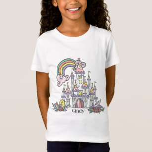 T-Shirt Fairytale Castle Princess Nom personnalisé