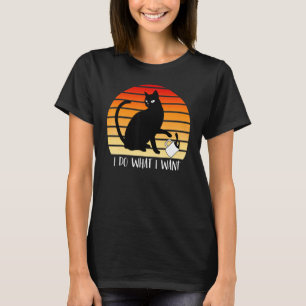 T-shirt Fais ce que je veux Black Cat Red Cup Graphique 1