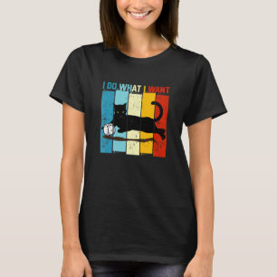 T-shirt Fais ce que je veux Tasse à café vintage chat noir