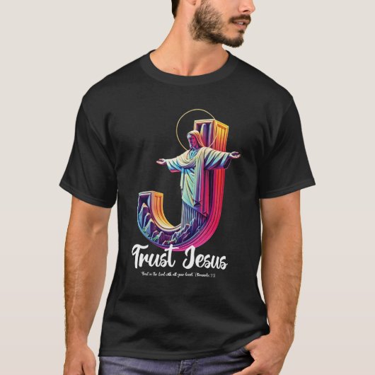 T-shirt Fais confiance à Jésus (Proverbes 3:5) (Devant)