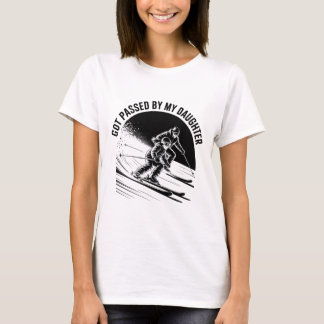 T-shirt Fais Pédalé Par Ma Fille Drôle Ski _6