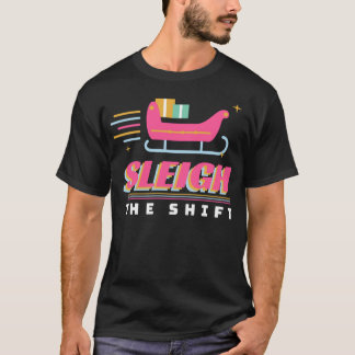 T-shirt Fais voler le changement Noël rétro infirmière ven