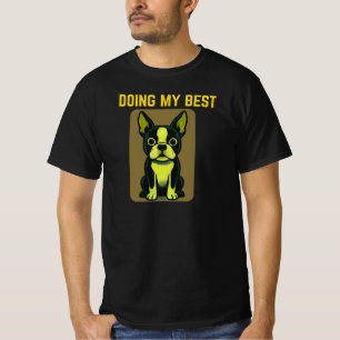 T-shirt Faisant de mon mieux Dessin animé de chien mignon