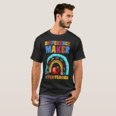 T-shirt Faiseur de différence #StemTeacher Arc-en-ciel Pro (Devant entier)