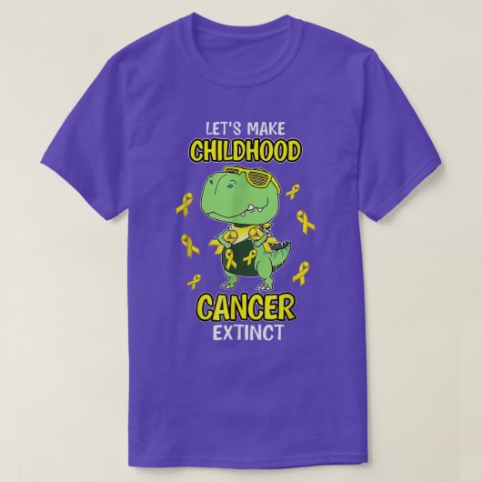 T-shirt Faisons disparaître le cancer de l'enfance Dinosau (Design devant)