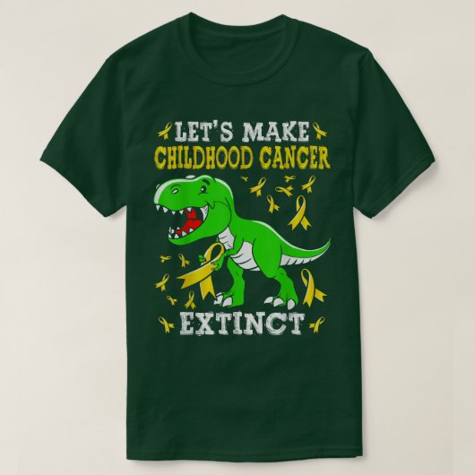 T-shirt Faisons disparaître le cancer de l'enfant Dinosaur (Design devant)