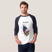 T-shirt Faisons la fête ! Bleu rouge glacé cône (Devant entier)