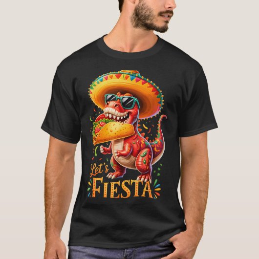 T-shirt Faisons la fête cinco de mayo dino fun Faisons la (Devant)
