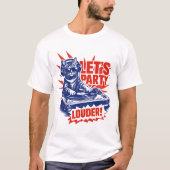 T-shirt Faisons la fête plus fort ! Drôle de chat DJ (Devant)