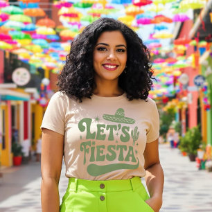 T-shirt Faisons la Fiesta Groovy Chapeau Cactus Festif