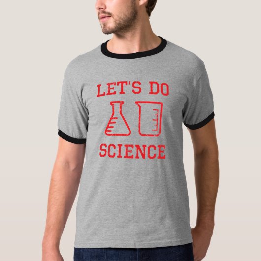T-shirt Faisons la Science (la conception rouge) (Devant)