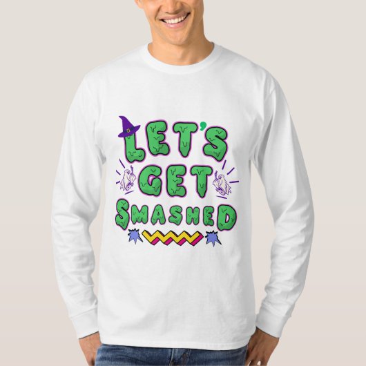 T-shirt Faisons tomber la conception de la fête d'Hallowee (Devant)