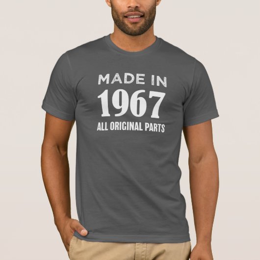 T-shirt Fait en 1967 tout l'original partie la (Devant)