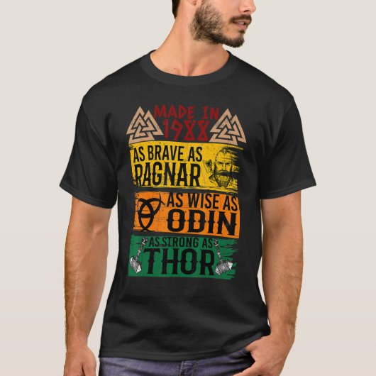 T-shirt Fait En 1988 Aussi Brave Que Ragnar Que Sage Odin  (Devant)