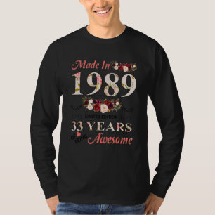 T-shirt Fait En 1989 33 Ans D'Être Un Anniversaire Magnifi