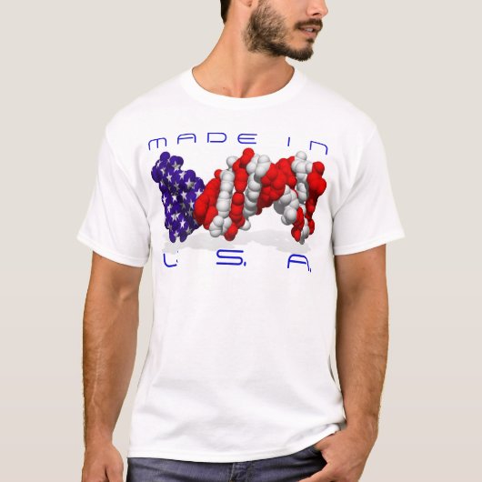 T-shirt Fait en ADN des Etats-Unis ? - le texte est (Devant)