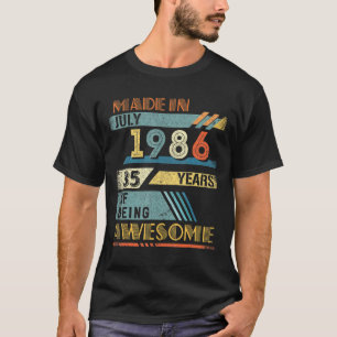 T-shirt Fait En Juillet 1986 35 Ans 35ème Anniversaire