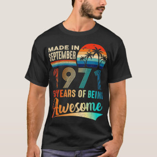 T-shirt Fait En Septembre 1971 50 Ans D'Être Étonnant V