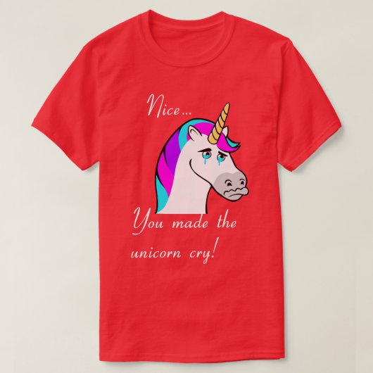T-shirt Fait pleurer la licorne (Design devant)