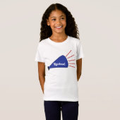 T-shirt fait sur commande bleu de pom-pom girl de (Devant entier)