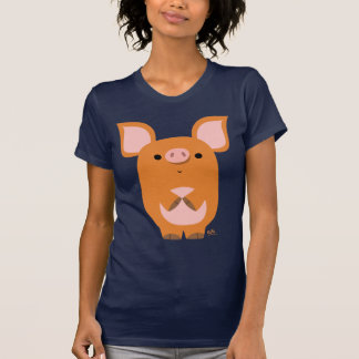 T-shirt fait sur commande de femmes de porc timide