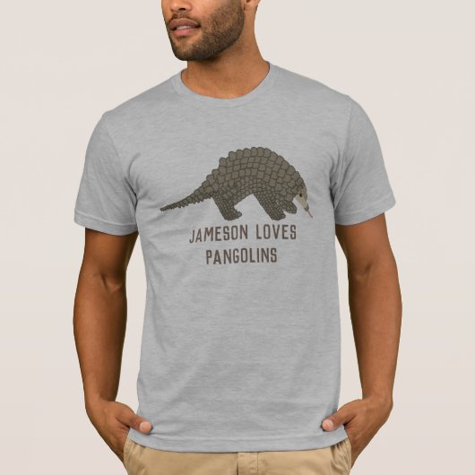 T-shirt fait sur commande de graphique de Pangolin (Devant)