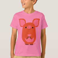 T-shirt fait sur commande d'enfants de porc timide