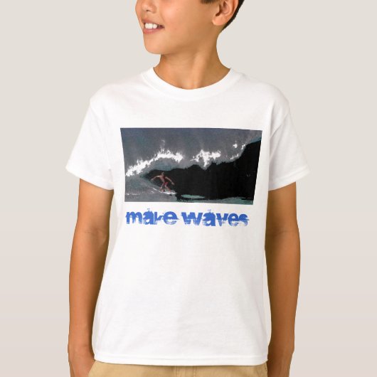 T-shirt Faites à des garçons de canalisation de vagues le (Devant)