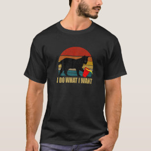 T-shirt Faites ce que je veux Chat noir Coupe Rouge