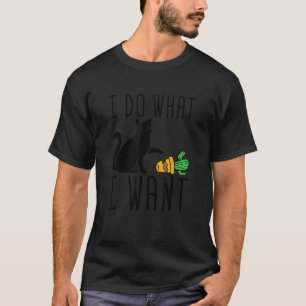 T-shirt Faites Ce Que Je Veux Cute Black Cat Cactus Graphi