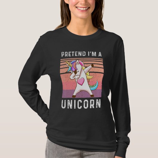 T-shirt Faites comme si je suis une licorne rétro Hallowee (Devant)