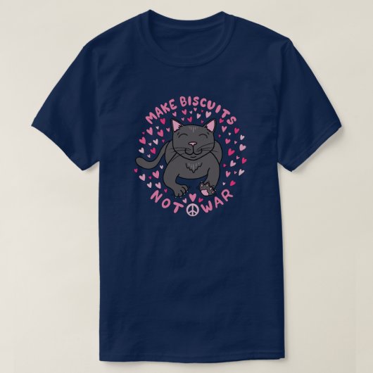 T-shirt 'Faites des biscuits, pas la guerre' (Design devant)