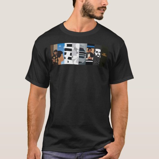 T-shirt Faites glisser les couvertures d'albums minimales (Devant)