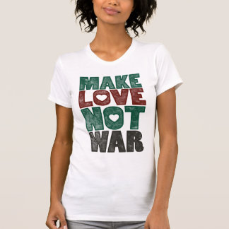T-shirt Faites la guerre d'amour pas, cru - customisé