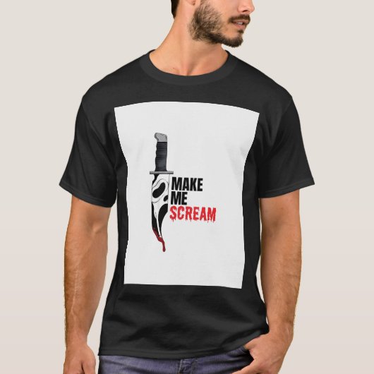 T-shirt Faites-moi crier - Couteau Ghostface (Devant)