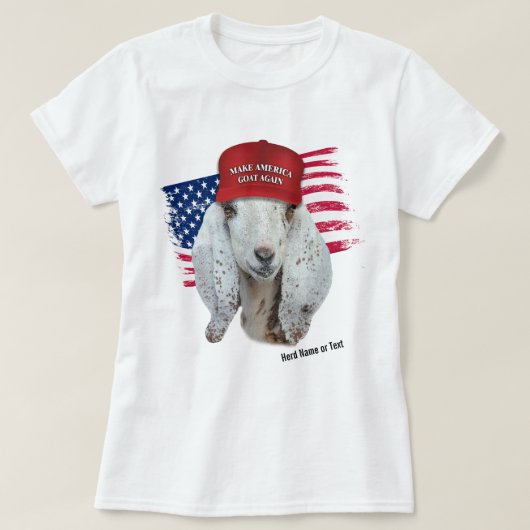 T-shirt Faites revenir America CHAT Chèvre laitière nubien (Design devant)