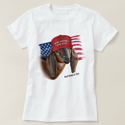 T-shirt Faites revenir America CHAT Nubian Kid Goat (Design devant)