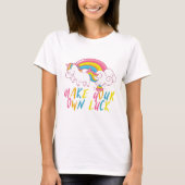 T-shirt Faites votre propre chance Rainbow Pooping Unicorn (Devant)
