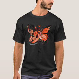 T-shirt Faith Butterfly Orange Ruban Multiple Sclérose A