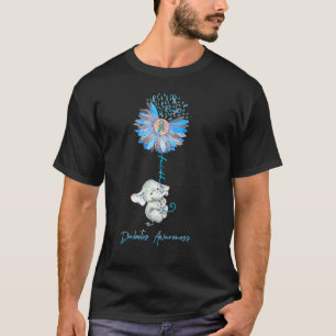 T-shirt Faith Cute Elephants Tournesol Diabète Sensibilisa