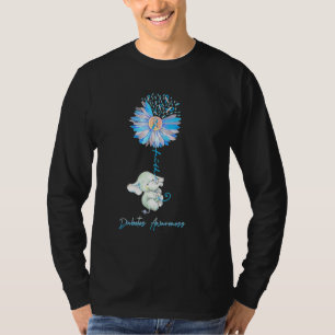 T-shirt Faith Cute Elephants Tournesol Diabète Sensibilisa
