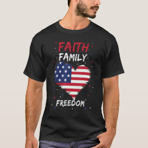 T-shirt Faith Family Freedom America American US Drapeau 4