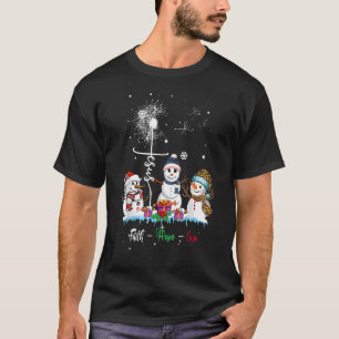 T-shirt Faith Hope Amour Jésus Snowman Plaid Leopard Chris