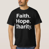 T-shirt Faith Hope Charity – Christian Minimalist (Devant)