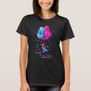 T-shirt Faith Hope Cure Butterflies Blue Pink Ribbon Club
