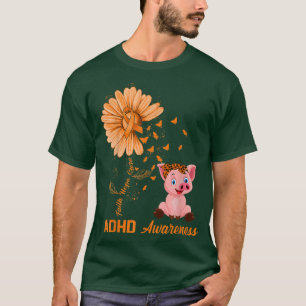 T-shirt Faith Hope Cure Pig with Daisy Flower ADHD Award