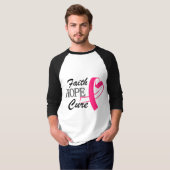 T-shirt Faith Hope Cure Rose Ruban Cancer du sein Prix (Devant entier)
