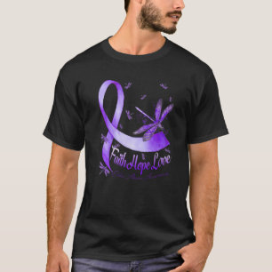 T-shirt Faith Hope Love Aîné Abus Sensibilisation Dragonfl