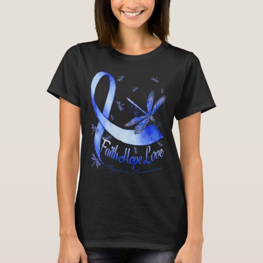 T-shirt Faith Hope Love Alopecia Awareness Dragonfly (Devant)