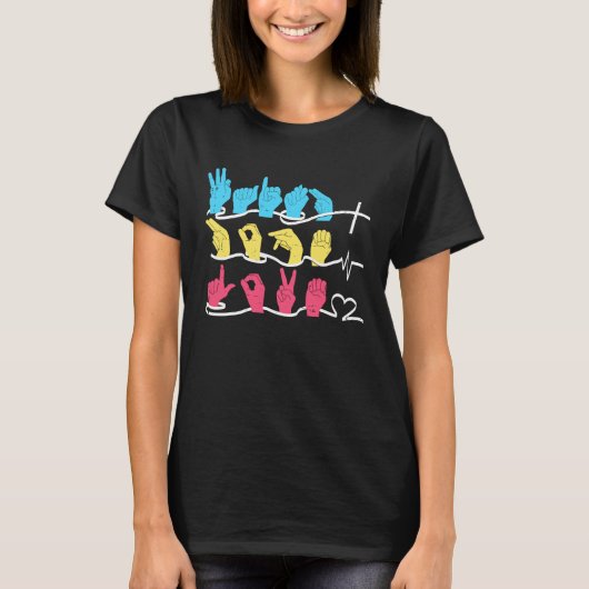 T-shirt Faith Hope Love ASL American Sign Language (Devant)